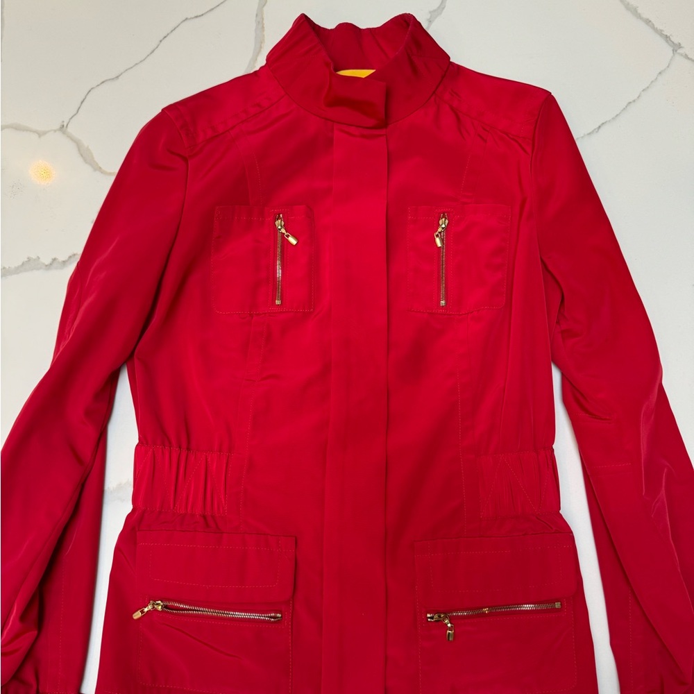 Red St.John rain Jacket